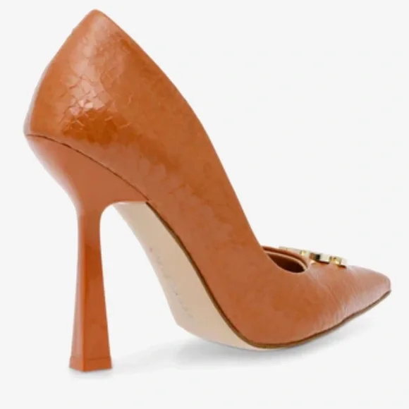 NWT Steve Madden Prisco Heel Pump In Cognac Snake Size 8.(Color Is Cognac) - Picture 3 of 14